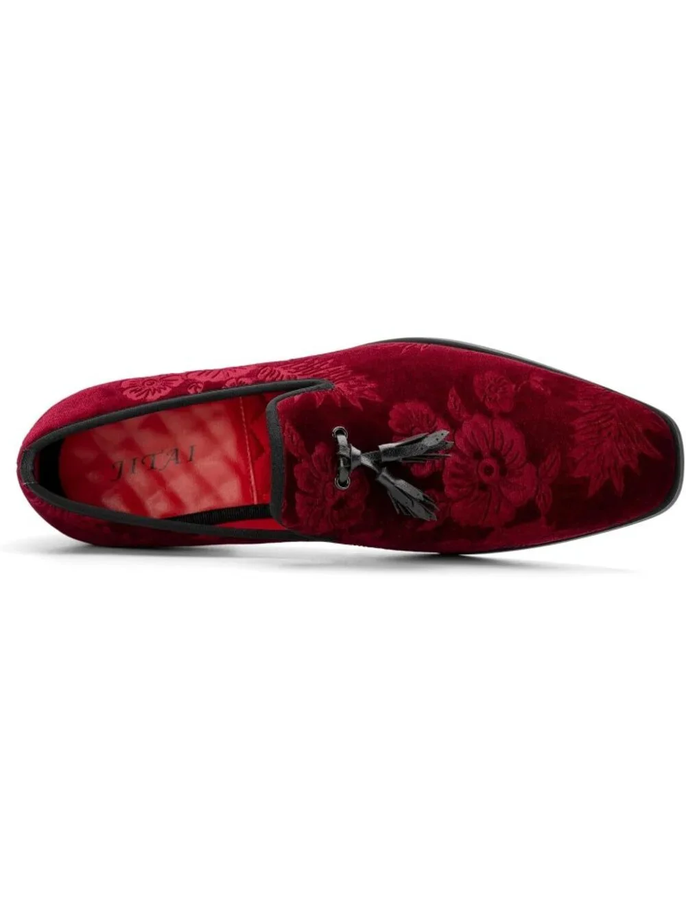 JITAI Men's Red30 Rubber Loafers Tassels Spikes Comfortable Wedding Prom Shoes